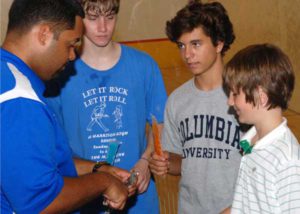 Squash coaching session