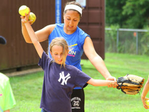 softball-throwing-coaching_534x400 Softball Camp Coach teaching throwing skills