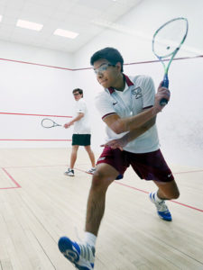 squash camp boys backhand return